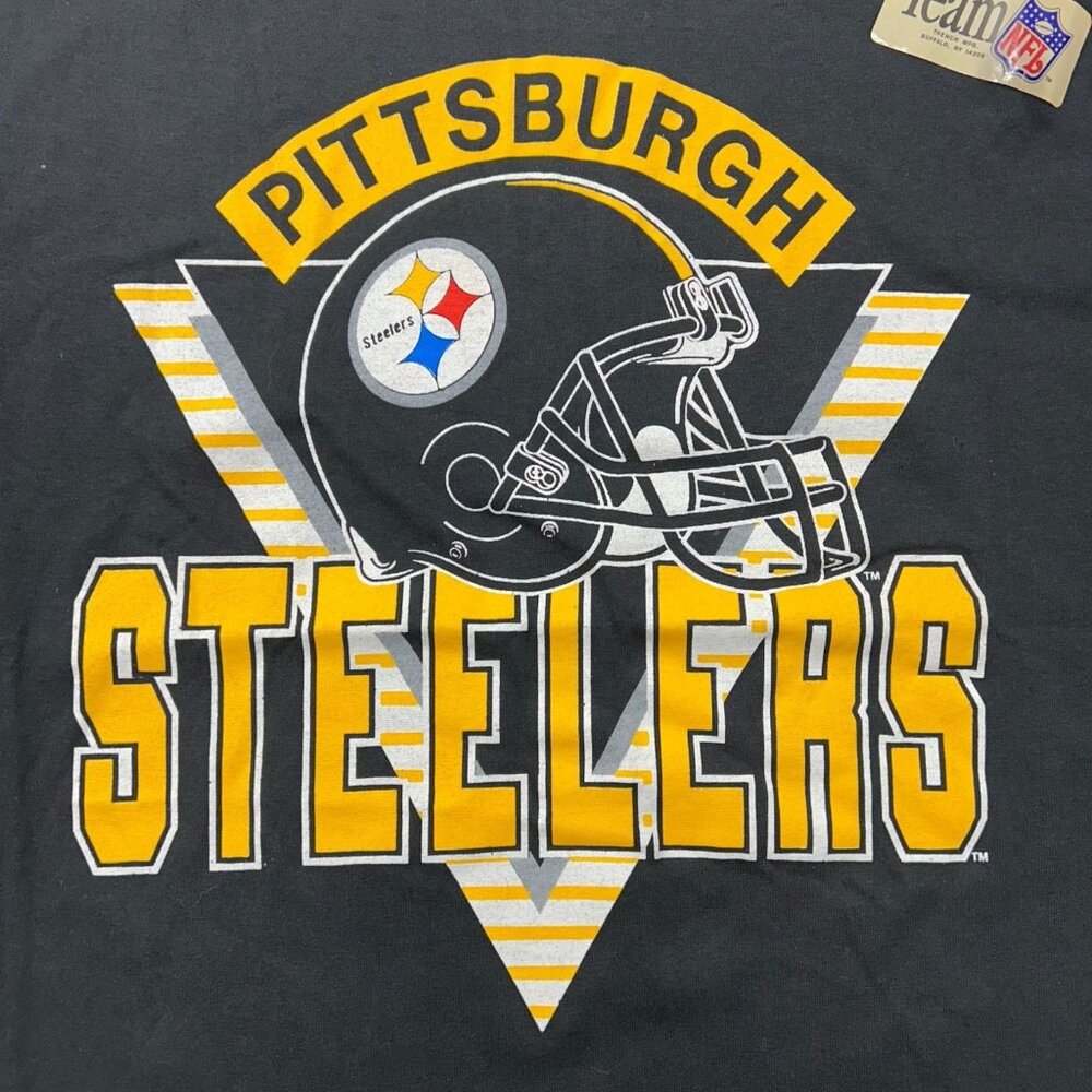 90s Vintage Pittsburgh Steelers Graphic Tee Mens Large Dead Stock‎ Short Sleeve - Picture 2 of 10